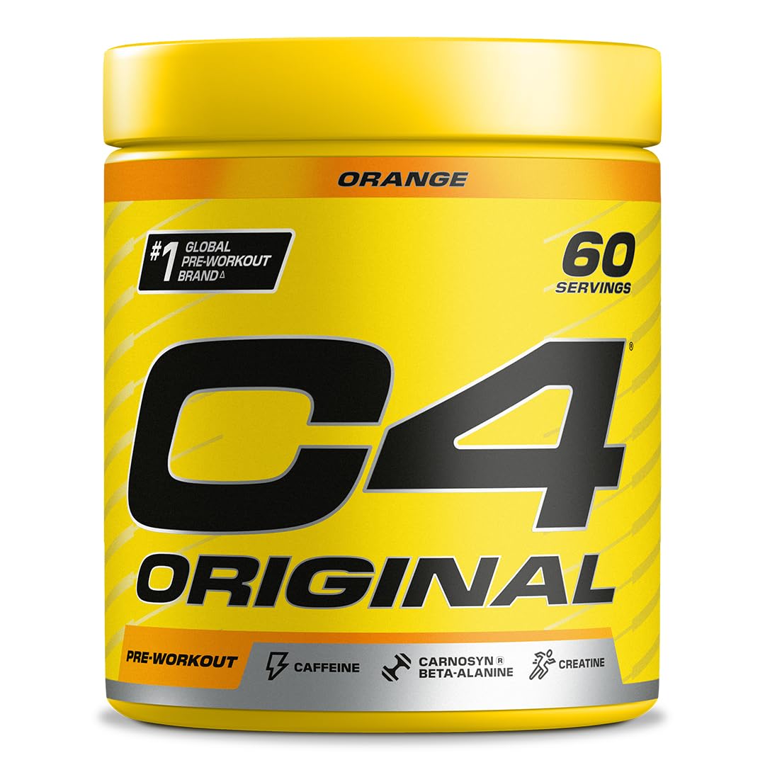 C4 Original Beta Alanine Sports Nutrition Bulk Pre Workout Powder for Men & Women | Best Pre-Workout Energy Drink Supplements | Creatine Monohydrate | Orange Burst | 60 Servings