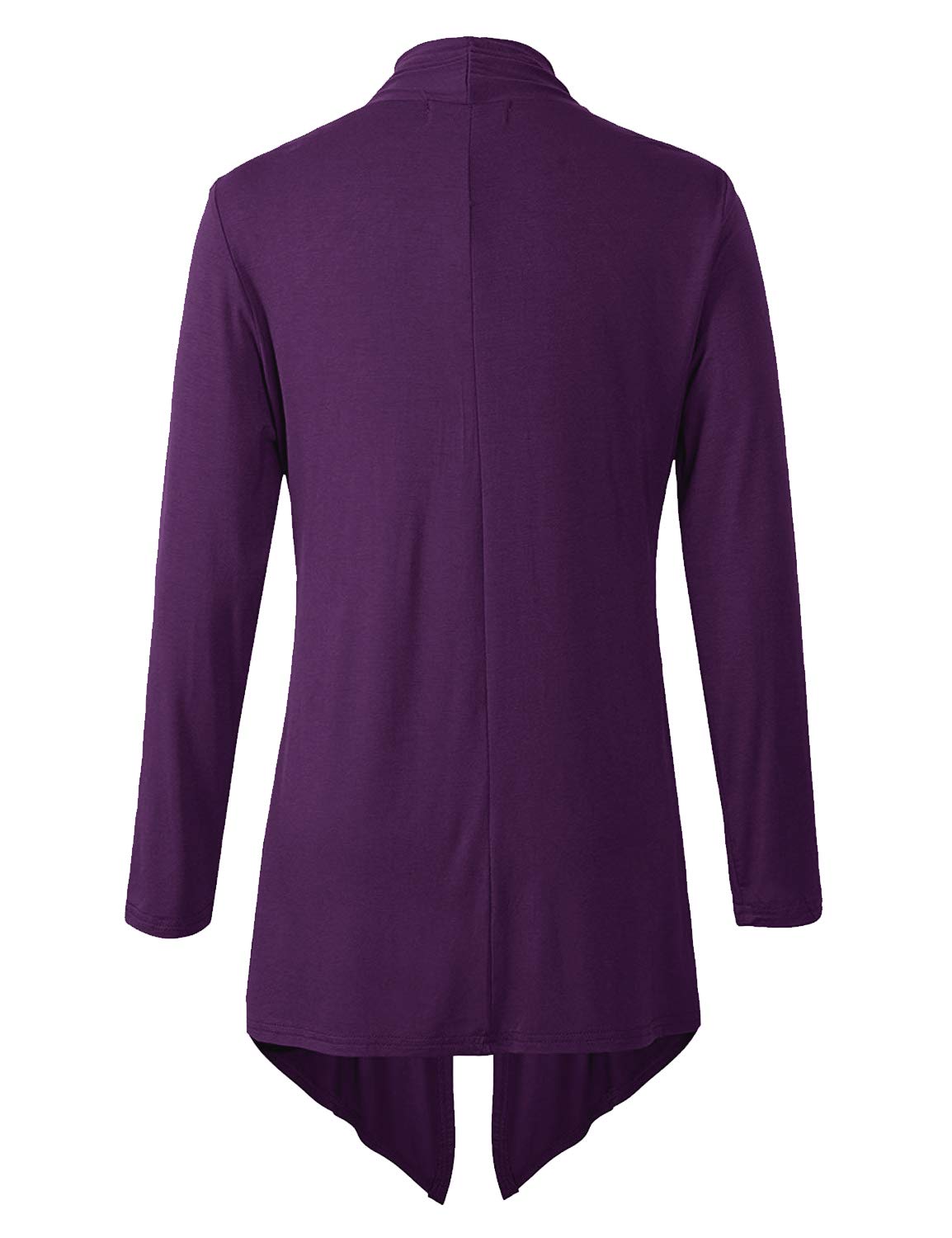 Eanklosco Women Open Front Cardigan Plus Size Drape Long Sleeve Coat (Purple, XXL)