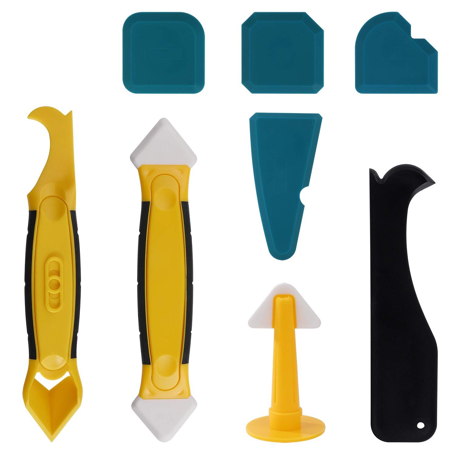 Silicone Caulking Tools Caulking Nozzle Scraper Set Silicone Sealant Straighteners for Bathroom Kitchen 8 Pieces