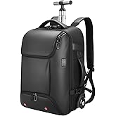 SWICKY RICOOI Rolling Backpack,travel backpack with wheels,Water Resistant carry on luggage with USB C Ports,Anti-Theft,wheeled backpack for travel,Business and Commuting