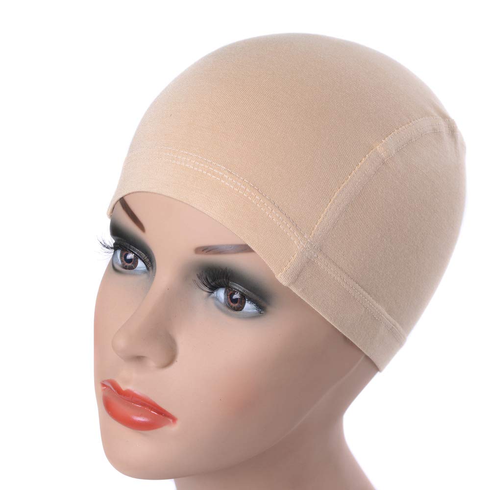 1pc Bamboo Fiber Wig Cap to Hold Wig in Place Elastic Wig Cap for Women Wig Making (Beige)