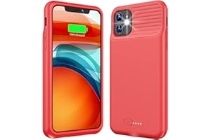 KKD Battery Case for iPhone 11, Ultra-Slim 6000mAh Rechargeable Extended Charging Case, Portable Full Protective Charger Case Compatible with iPhone 11-(6.1 inch) Red