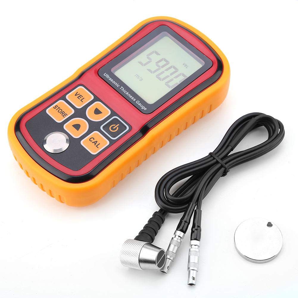 Ultrasonic Thickness Gauge, GM100 Ultrasonic Digital Thickness Meter Tester Gauge Measure 1.2~220 mm Steel Width Testing Monitor Used in the Field or Work at Heights