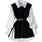 OYOANGLE Women's Slit Hem Crew Neck Knit Sweater Vest Tunic Sleeveless Pullover Tops