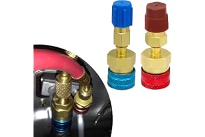 Ongfuwu 2PCS R1234yf Quick Couplers Kit, R1234YF to R134A Quick Conversion Kit, High/Low Side Quick Coupler Adapter for R1234yf Car Air Conditioning System Evacuation Recharging