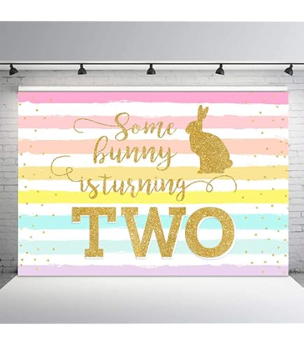 Geburtstagsbanner 'Some Bunny Is Turning Two' - Ostermotiv Für Mädchen, 180x110 Cm