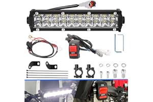 CMIYETO Dirt Bike Light Bar Headlight Motorcycle LED ATV Light ON/OFF Switch 60W Kit for CRF110 KLX110 TTR110 YZ250F Motocross Light ATV Headlight Assembly Part for Most 7/8" Handlebars with Mounting Brackets