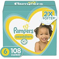 Diapers Size 6, 108 Count - Pampers Swaddlers Disposable Baby Diapers, ONE MONTH SUPPLY
