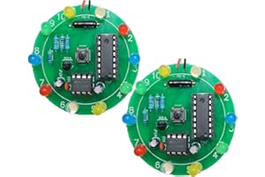 EGSCST 2PCS Soldering Practice Kit CD4017 NE555 DIY Lucky Wheel LED Light Circuit Board Solder Project for Electronics Beginners to Learn and Training