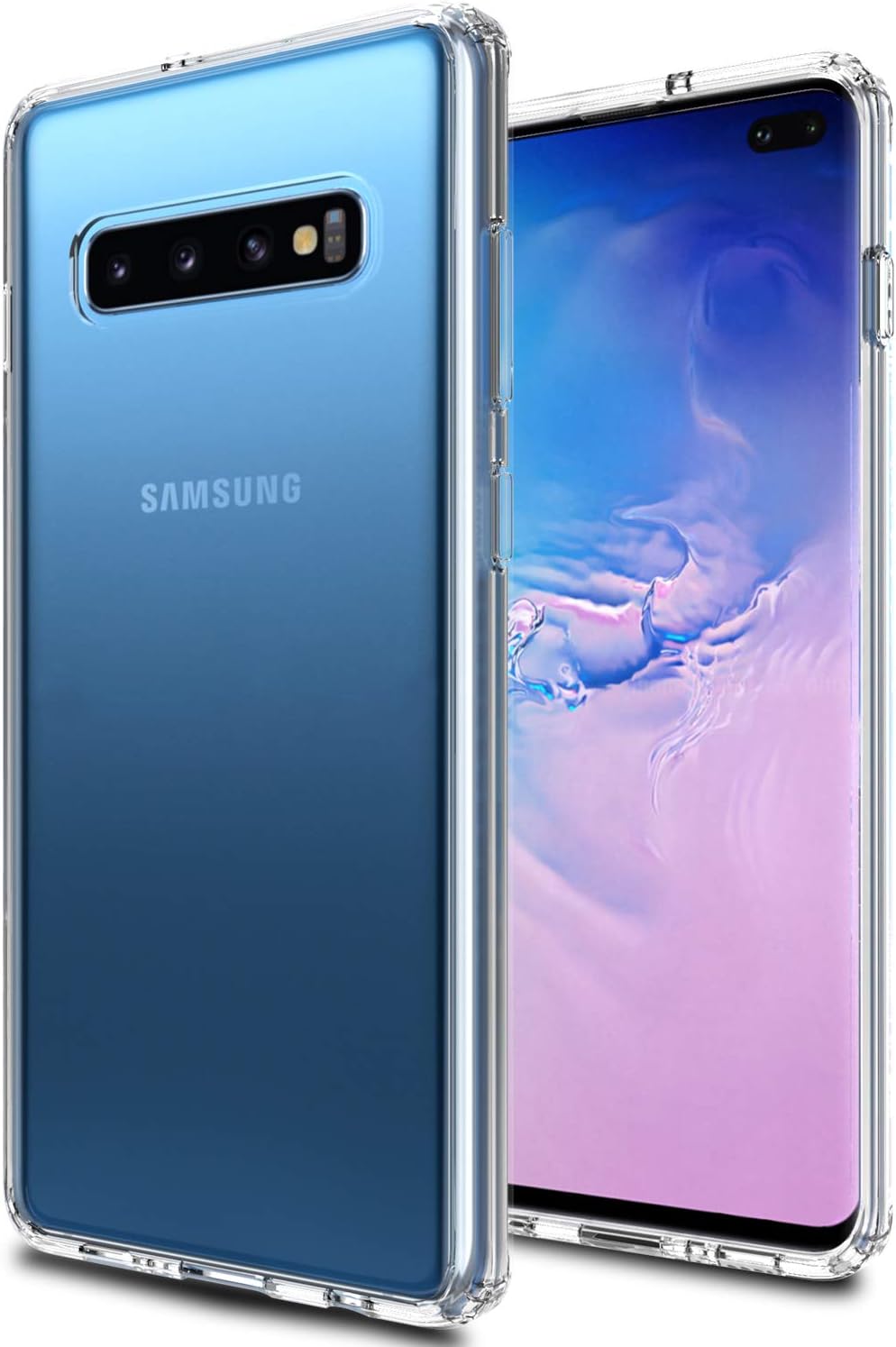 URMAX Galaxy S10 Plus Case, Ultra [Slim Thin] Shock Absorbing Air Hybrid Crystal Hard Clear Back Cover with Flexible TPU Bumpers Soft Fit Phone Protective Case for Samsung Galaxy S10 Plus - Clear