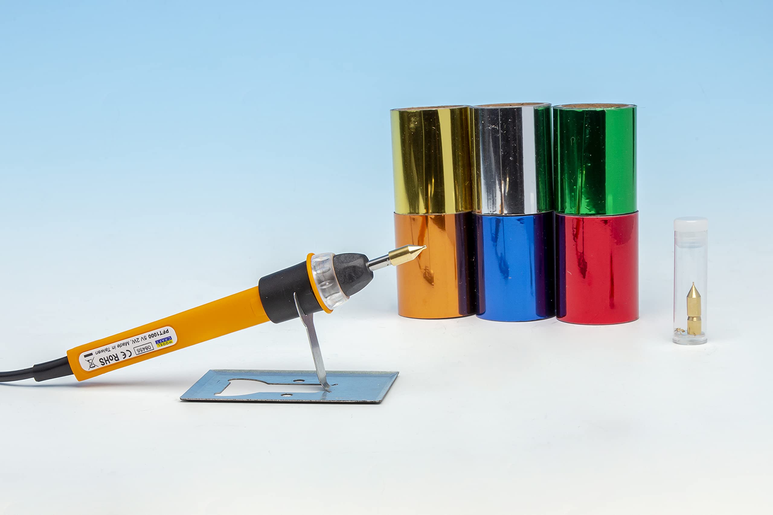 Modelcraft Art Heat Pen Starter Kit with 6 Foils, Yellow, 0.5, 1, 2, 2.5mm