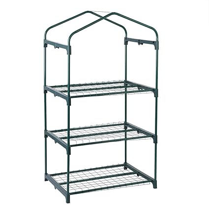 Greenhouse Iron Stands 4 Tier Mini Shelves Garden Balconies Yard Patios Decor 27.1 x 19.2 x 49.6In