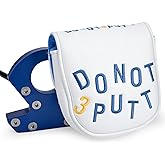 Golf Mallet Putter Cover Headcover, 3Putt Magnetic Closure Premium Leather Headcovers Fits Golf DF3 Putter, Mallet Putter Headcover