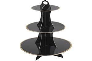 Yestbuy Cupcake Stand, Round Cupcake Tower, Black Cupcake Cake Holder, Tiered Dessert Display Stand for Birthday, Wedding, Parties Events Décor