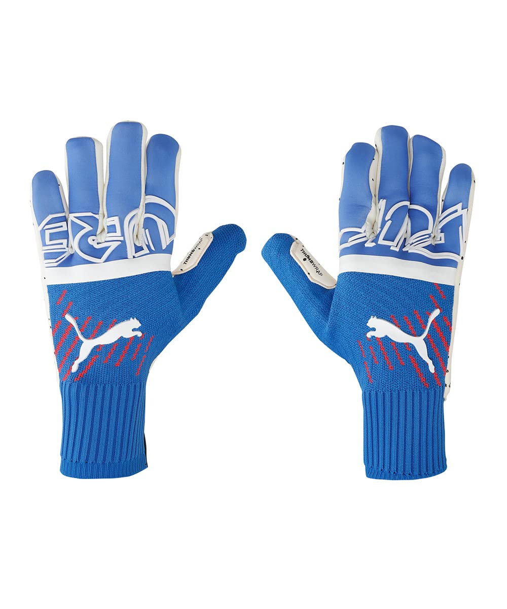 PUMA Unisex FUTURE Z Grip 1 Hybrid Goalkeeper Gloves, Bluemazing-Sunblaze-White, size: 10