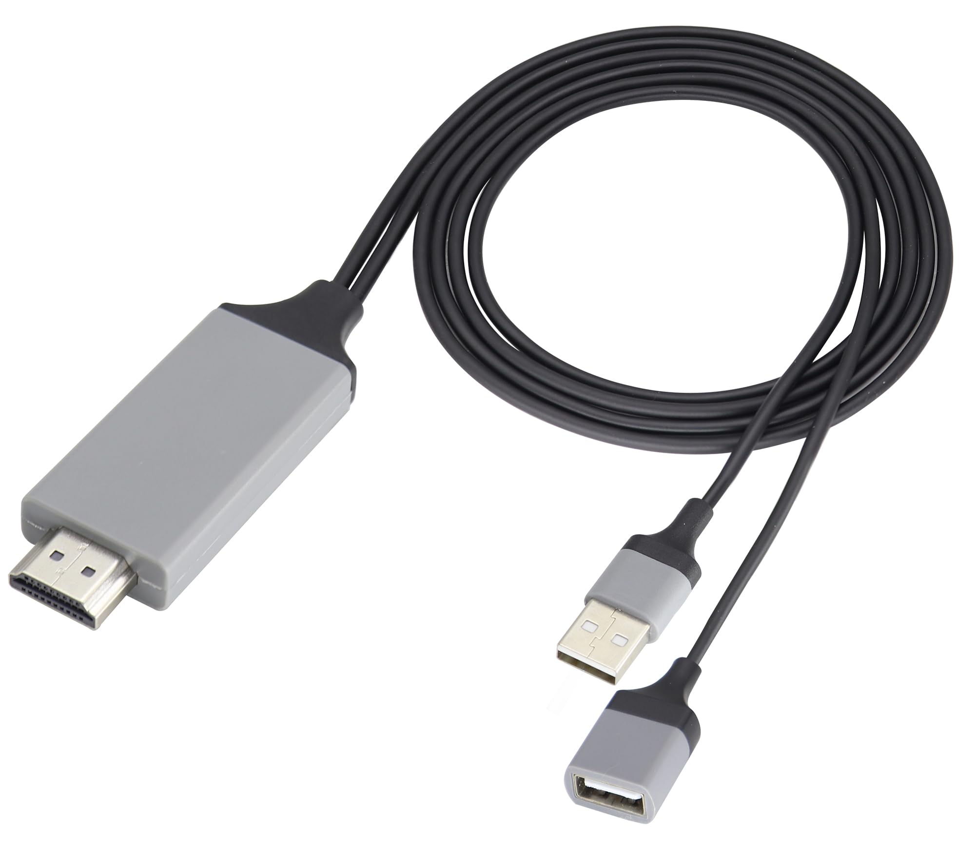 Photo 1 of zdyCGTime Phone and Tablet 1080P HDTV Mirroring Cable 2 in 1, HD HDMI Male to 2 USB A Female/Male Cable,1080P/60HZ HDMI HDTV Cable, Used in HDTV, Projector, Monitor, etc.(1m/Black-USB A)