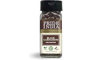Pride of India – Black Cardamom Whole – Cardamom Pods – Firm & Smoky Flavor – Freshly Dried – Ideal for Indian & Asian Cookin