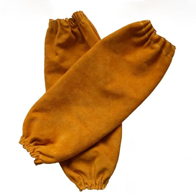 19" Welders Sleeves Heat Resistant Cowhide Leather Welding Sleeves with