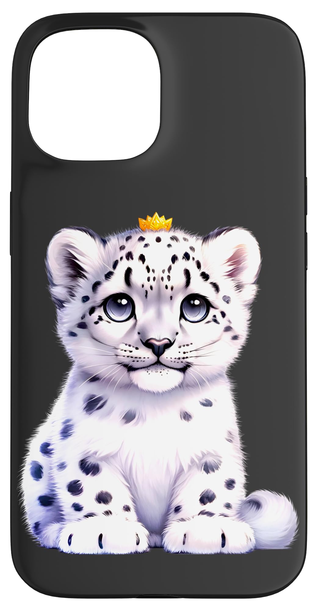 Snow Leopard x Cute Leopard Cub Case for iPhone 15