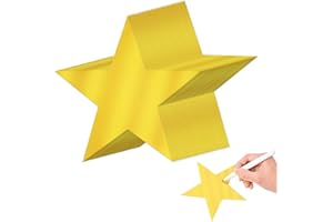 LECFERRARC 40 Pcs Metallic Star Cutouts Double Printed Paper Stars Decoration for Wedding Movie Night Party Supplies Bulletin Board Classroom Wall Decorations (Gold)