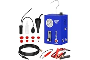 MOTOCOCHE Smoke Machine Automotive with Smoke Flow Meter, Evap Smoke Machine Leak Tester Car Smoke Leak Tester, Pressure Gauge, Smoke Tester Automotive for All DC12V Vehicles Smoke Leak