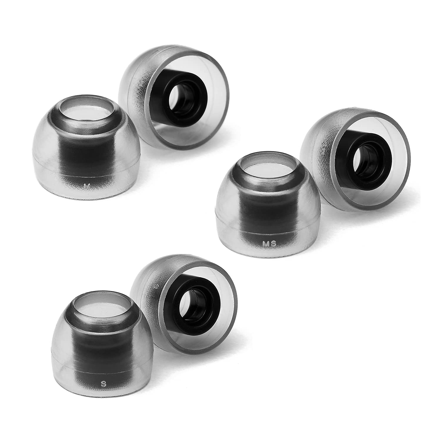 AZLA SednaEarfit Crystal Standard 3 Pairs MS/M/ML (M SET) - Earbud Tips for Wireless Headphones - Noise Canceling Earbuds Replacement Tips - Eartips Compatible with Shure, Sony, Beats, Jabra, and JBL