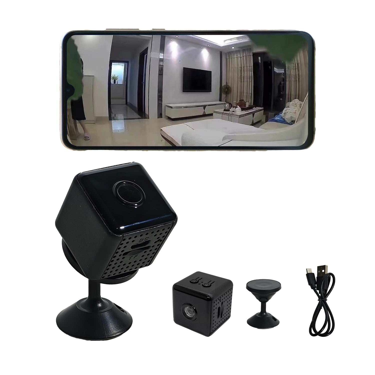 Photo 1 of callngnuo Mini Spy Camera Hidden HD 1080P - Wireless WiFi/No WiFi Tiny Cam, Micro Secret Discreet Camera with APP Remote View & Video Recording, Camara Espias Ocultas for Indoor Outdoor Monitoring