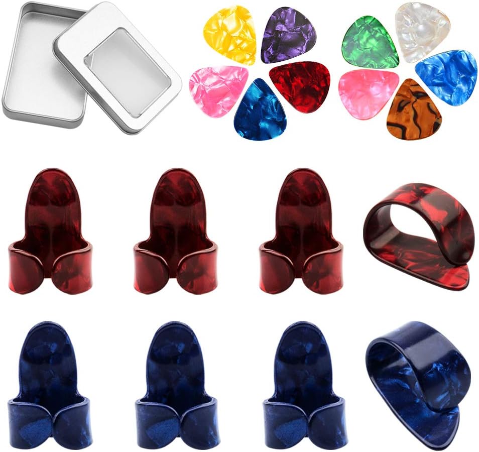 ZUKEY Electric Acoustic Guitar Finger Picks Thumb Picks Set