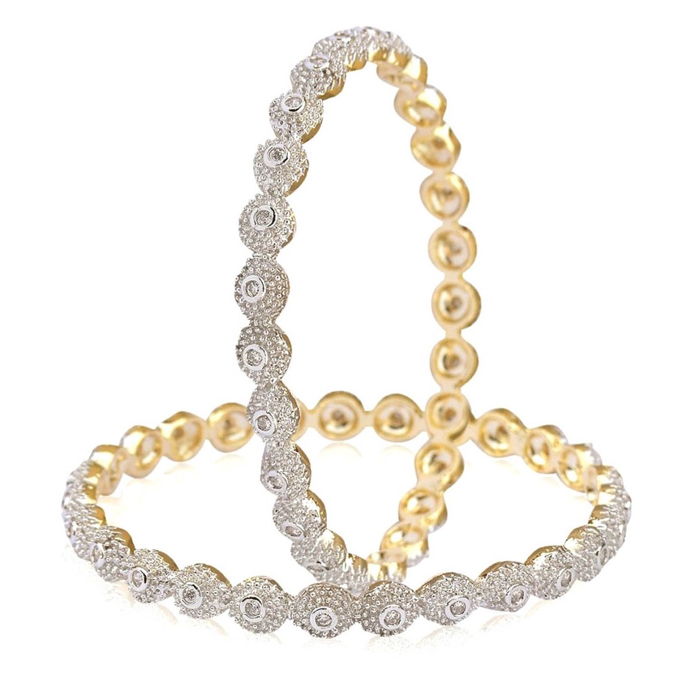 zeneme american diamond gold plated wedding bangles jewellery for women/girls&hellip;