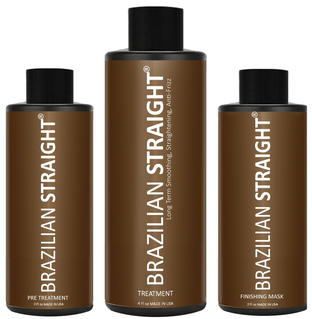 BRAZILIAN STRAIGHT Keratin Hair Straighener Cream Hair Smoothing Repairing Treatment Natural Results & Shine Lasting for months all Types & Colors (3PC FF SET)