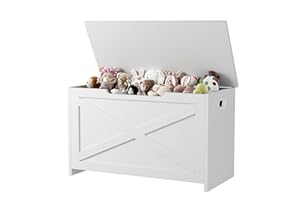 30 Inch Wooden Storage Bench with Safety Hinge, Modern Storage Chest Large Shoe Organizer for Entryway, Living Room, Bedroom