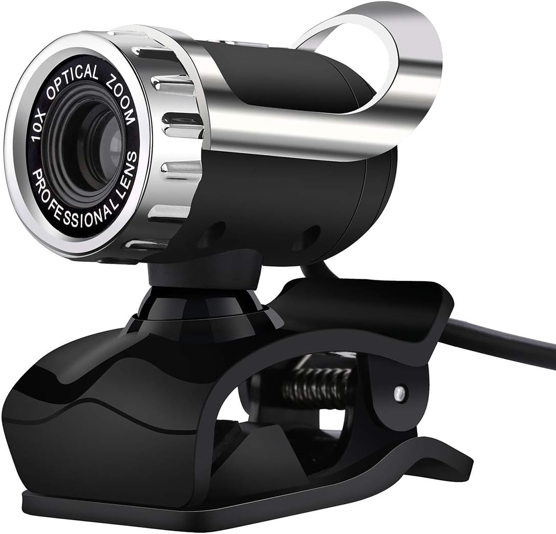 Jinxuny HD Webcam 1080p 12 Megapixel with Microphone, Computer Web USB Mac Laptop or Desktop Camera for Streaming, Video Calling and Recording, Left&Right 360 Degrees and Up&Down 40 Degrees Rotatable.