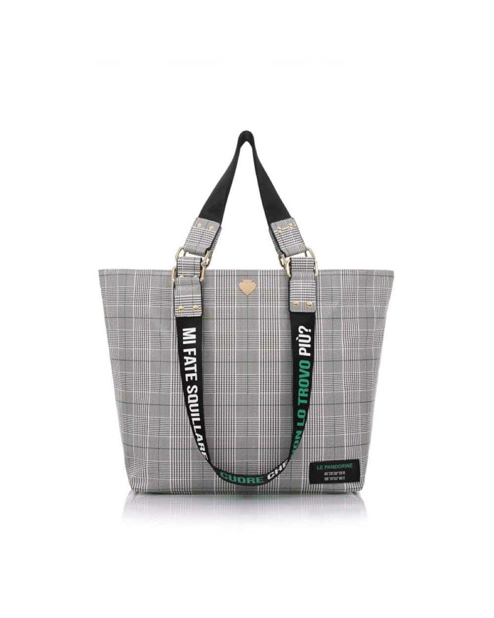Borse a mano Magic Srl Le Pandorine Shopper Goodyear Cuore Tartan Green  urban-earth.co.uk