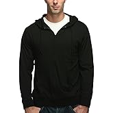 Cottonhood Lightweight Jersey Zip Hoodie for Men – Full Zip Casual Cotton Hoodie, Soft Long Sleeve
