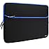 Evecase 14-Inch Ultra-Slim Neoprene Padded Sleeve Case Bag w/ Accessory Pocket for Tablet Laptop Notebook Ultrabook Chromebook Computer (Black and Blue Trim)