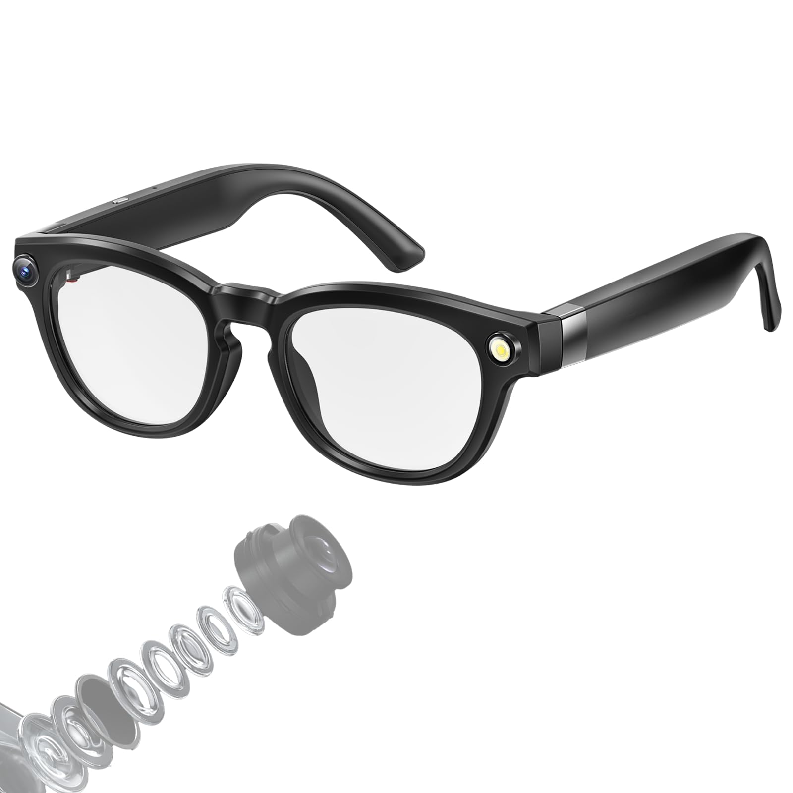 Photo 1 of [2025 Upgraded] AI Smart Glasses with 4K Camera – Standalone Bluetooth Video Glasses with Audio, Real-Time Translation, Auto-Tint Lenses, 32GB Storage – No WiFi Needed for Travel, Outdoor & Daily Wear