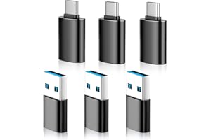 OITYEUF USB to USB C Adapter 6 Pack,【3*Type C Female to A Male Charger Converter】&【3*USB C Male to USB Female】 for MacBook Pro/Air, iPhone 16 15 Pro Max/15 Plus/14 13 12 Samsung Galaxy S24/S23/S22/S21 Black