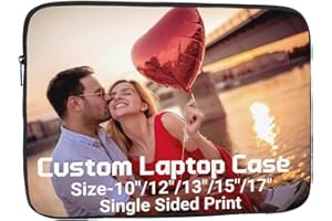Custom Laptop Sleeve Protective Case With Your Logo Photo Text, Personalized Pouch Cover for 10/12/13/15/17 Inch Laptops, Sin