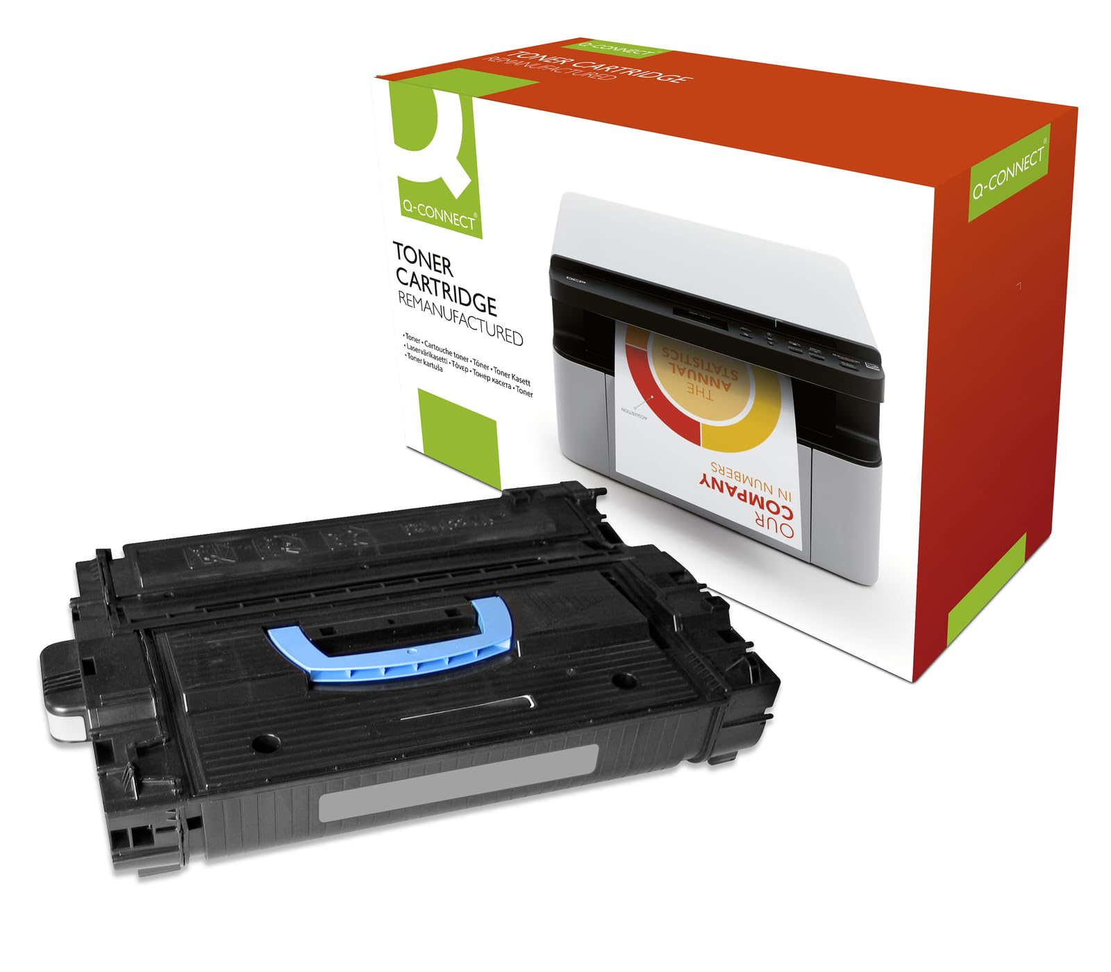 Q-Connect Remanufactured Toner for HP C8543X Toner Cartridge, Black
