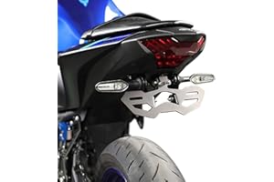 GZDLMOTO Motorcycle R25 R3 Fender Eliminator License Plate Holder/Tail Tidy Bracket For YAMAHA YZF-R25 2014-2023 / YZF-R3 MT-25 MT-03 2015-2023, LED License Plate Lights and Turn Signal Mounting Holes (Black)