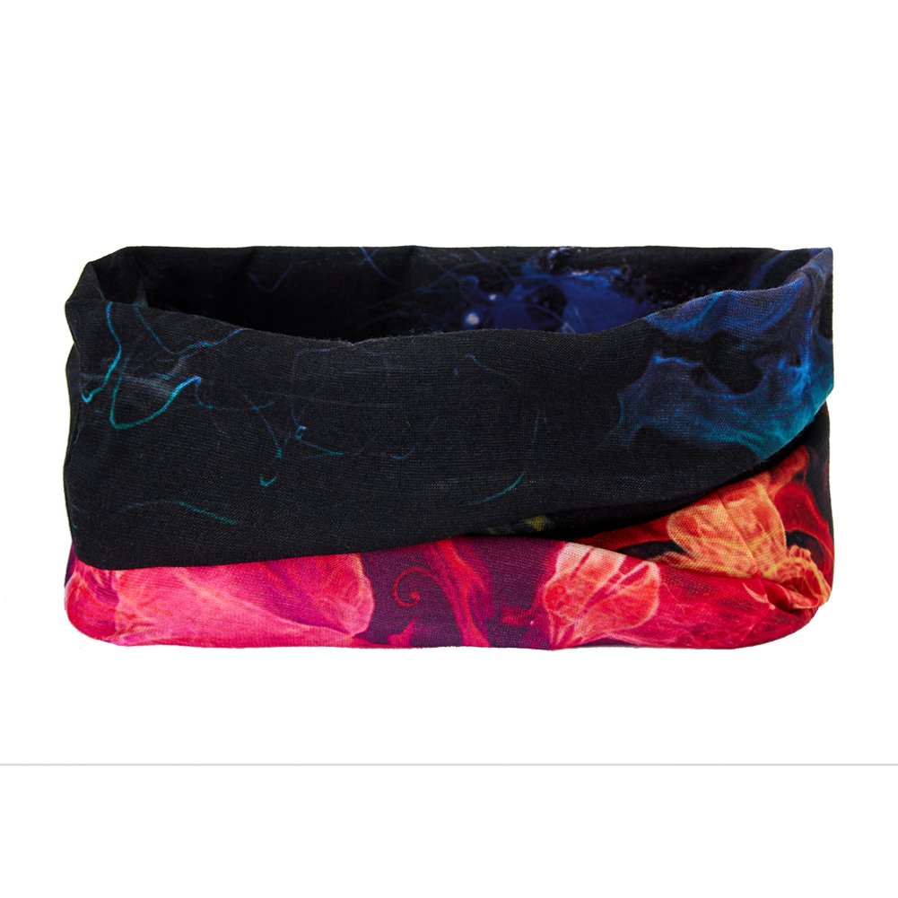 TUONROAD 3D Printed Blue Leaves Magic Headband Sweatband Custom SPF Scarf Tube Bandana Multifunctional Headwear for Snowboarding Skiing Riding