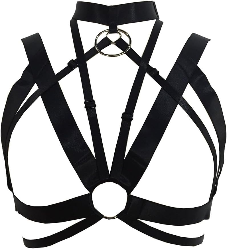 BODY CAGEWomen's Goth Harness Bralette Hollow Out Clubwear Adjustable