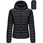 CAMEL CROWN Women's Packable Hooded Down Jacket Ultra Light Insulated Puffer Coat Water Resistant