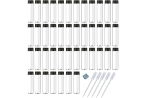 ELFENSTALL- 50pcs 5ml 1/6oz Vials Clear Glass Bottle with Orifice Reducer Black Caps Jars Portable For Travel Essential Oil P