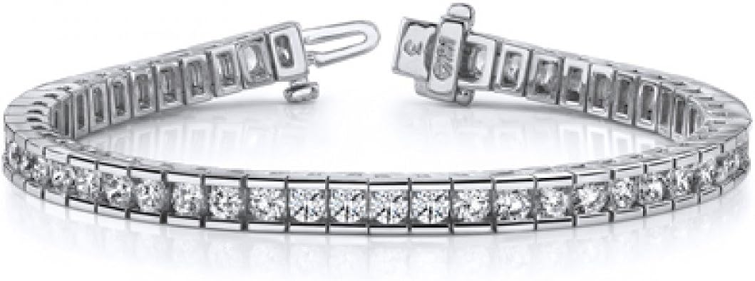 Madina Jewelry 4.00 ct Ladies Round Cut Diamond Tennis Bracelet in Channel Setting