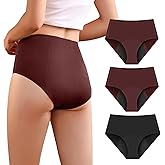 VOXSHE 3pk Incontinence Underwear for Women 100ml High Absorbency Leak Proof Underwear for Women Washable Womens Incontinence Panties for Bladder Leaks Black M(1 Black/2 Red)