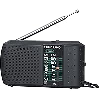 Amazon.com: AM FM Portable Radio, Battery Operated Radio with Best ...