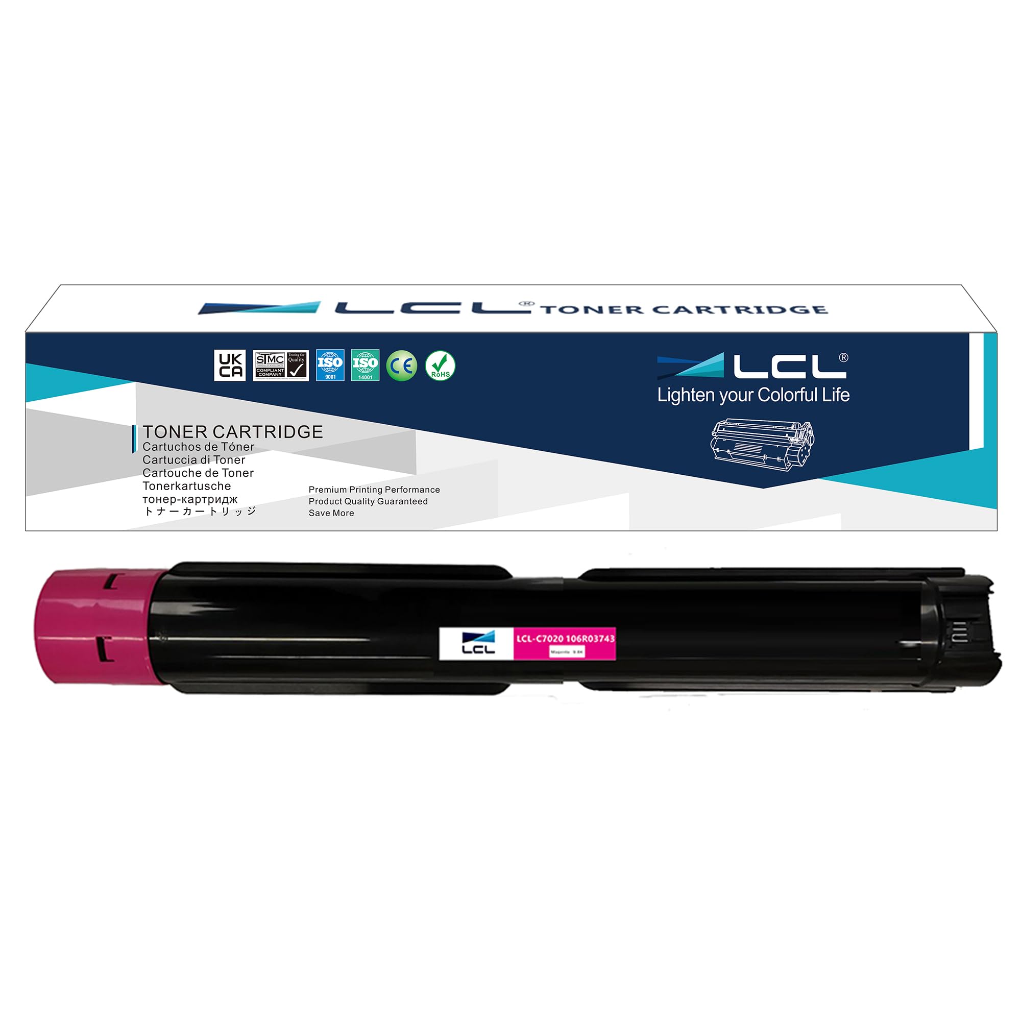 LCL Compatible Toner Cartridge for Xerox Versalink C7020 C7025 C7030 106R03743 Replacement for Xerox Versalink C7020 C7025 C7030 (1PK Magenta)