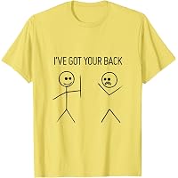 Funny 'I've Got Your Back' Stick Figures Long Sleeve T-Shirt – Unisex Crewneck Tee