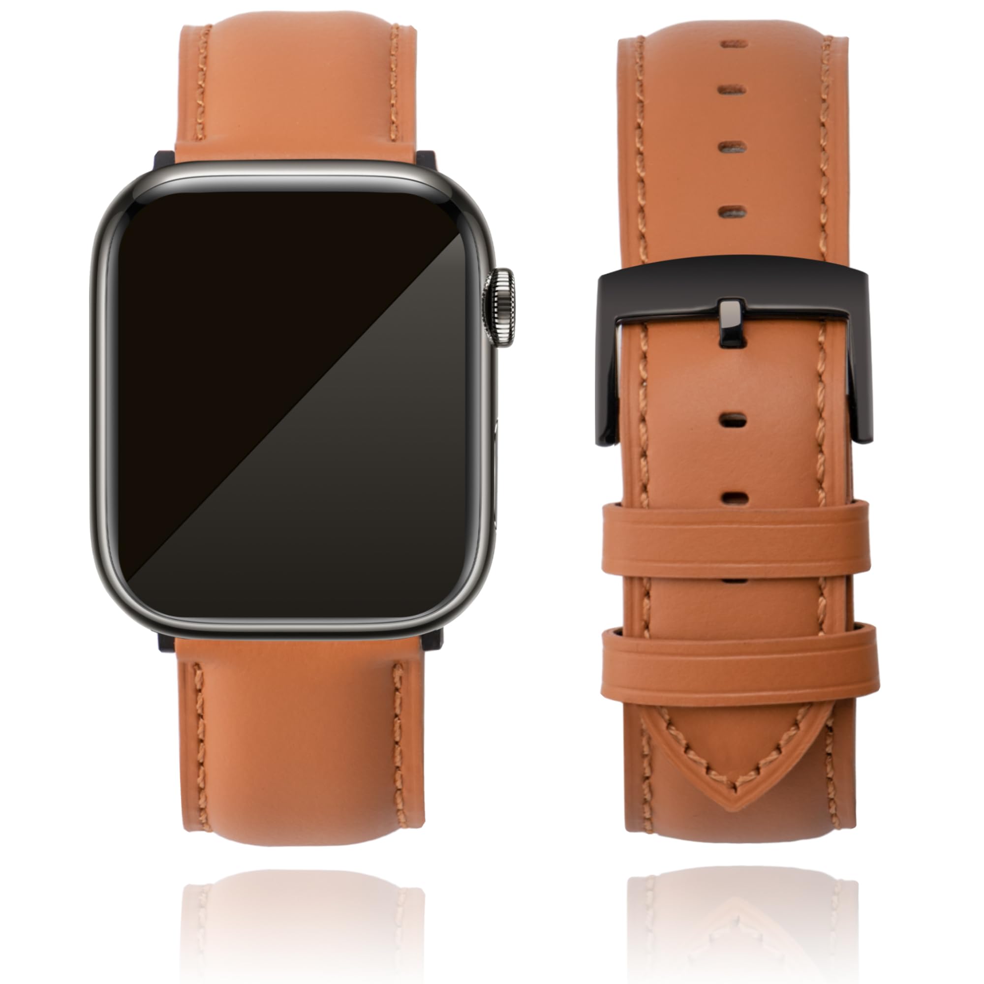 CORROPELLE Leather Watch Straps Compatible with Apple Watch 49mm 46mm 45mm 44mm 42mm, Top Grain Genuine Leather Straps Replacement Band for iWatch Series 11 10 9 8 7 6 5 4 3 2 1 SE3/2/1 Ultra3/2/1